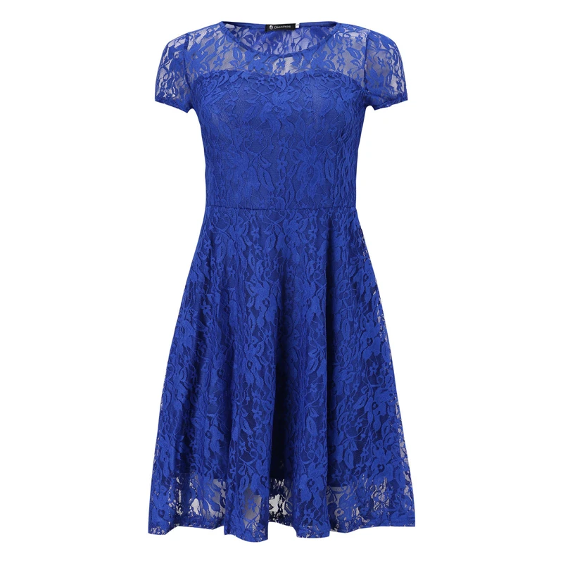 Новое платье для вечерние Леди Мода Вечеринка принцесса тонкие летние платья Vestidos синий Сладкий святить из кружева платье