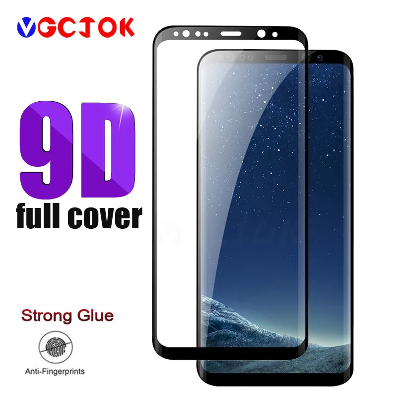 

9D Full Curved Tempered Glass On For Samsung Galaxy S8 S9 Plus S7 Edge Note 8 9 Screen Protective Glass For Samsung A8 2018 Film
