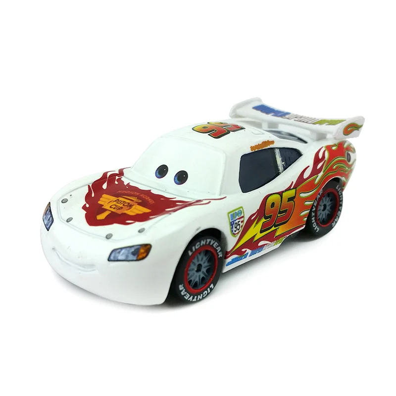 Disney Pixar Cars Gold Dinoco синий черный полицейский Молния Маккуин литой игрушечный автомобиль для детей 1:55 Свободный бренд и - Цвет: White McQueen