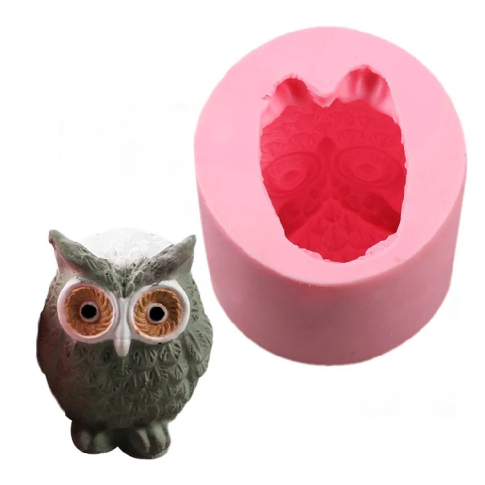 1pcs Owl Shape Silicone Mold Soap Molds Home Diy 3d Fondant Mold Cake Decorating Tools Chocolate