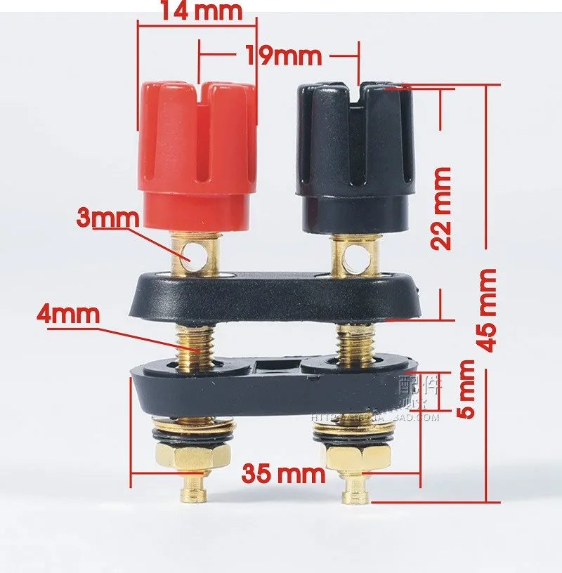 GHXAMP усилитель динамик Клеммная клемма Слива Клеммная колодка красный черный разъем для динамика типа «банан» Джек чистая медь 2 шт