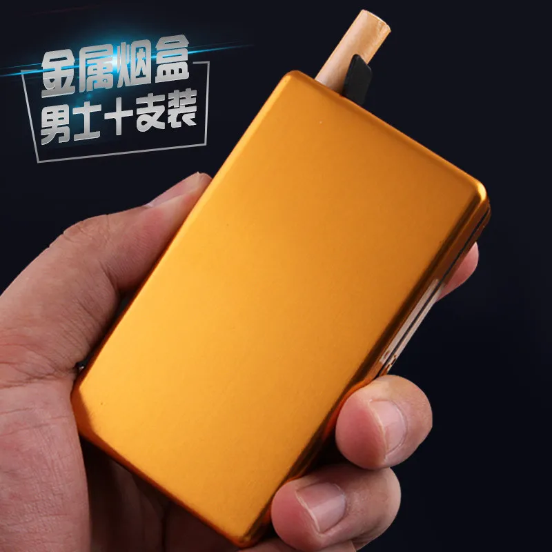 

Creative Automatic Ejection Holder Metal Box Aluminum Pocket Cigarette Case Fashion Cigarette Accessories Smoker Tools Gift