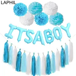 LAPHIL о ребенок его мальчик Фольга Воздушный шар для Бэйби Шауэр баннер синий латекс воздушные шары детское украшение для душа пол раскрыть