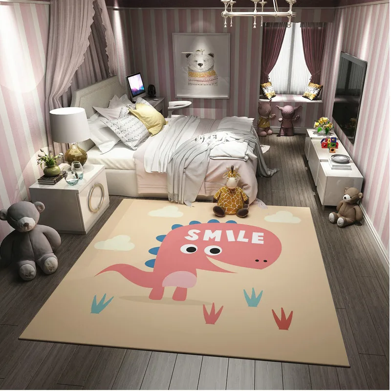 Белый розовый мультяшный слон Кот коврик с динозавром мягкий детский игровой коврик спальня гостиная пол игровой ползающий ковер домашний декор