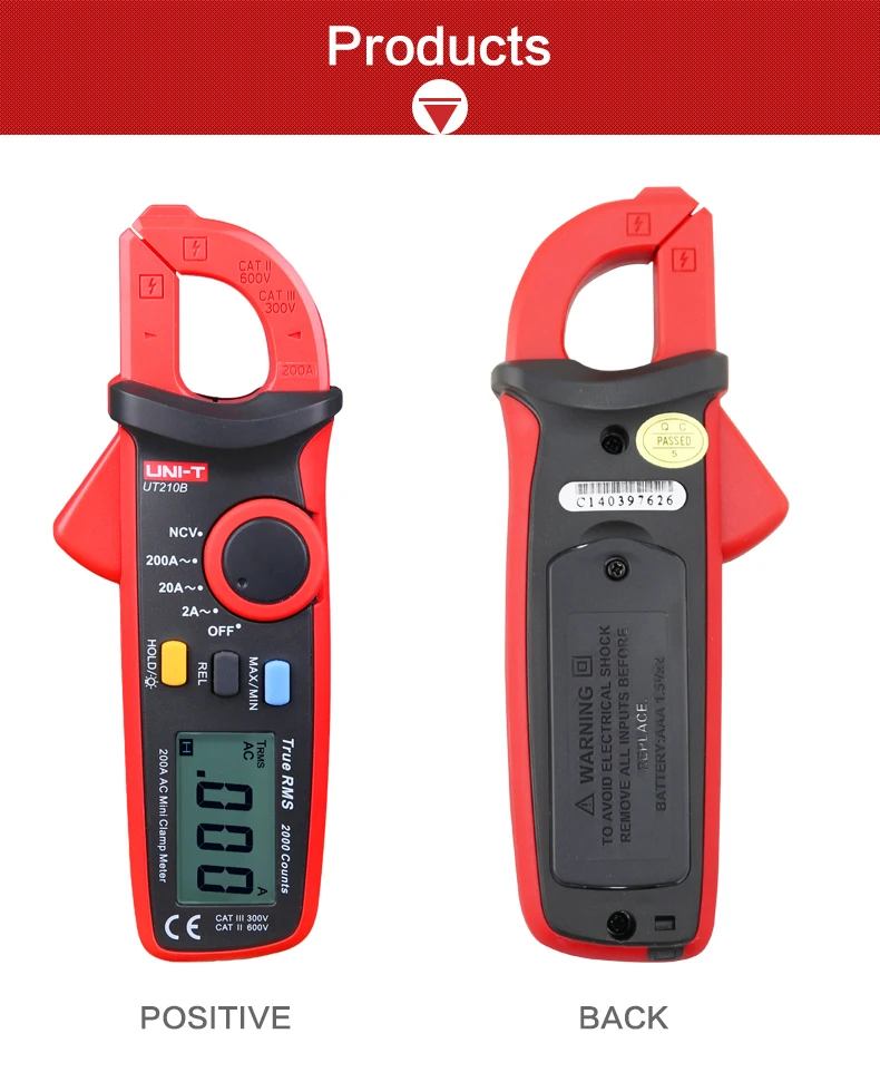 force gauge UNI-T Clamp Meter UT210 Series AC Current Mini Clamp Multimeter Digital True RMS Pliers Ammeter Auto Range soil ph tester