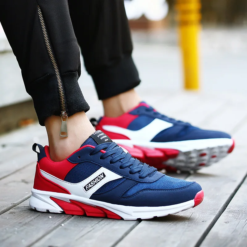 

High quality mesh mixed colors shoes men sneakers summer breathable outdoor men casual shoes lace-up male shoes plus size