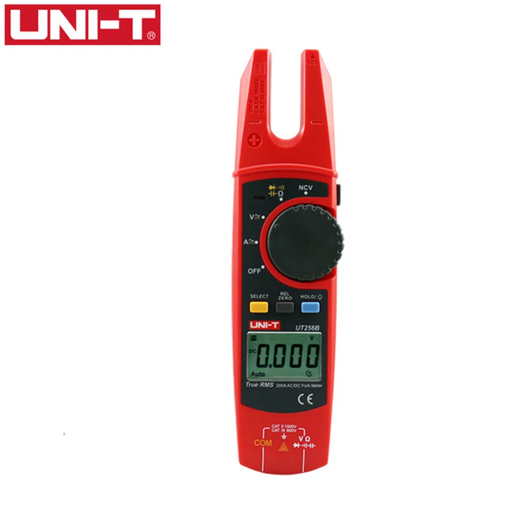 

UNI-T UT256B Auto Range 200A AC/DC Current True RMS Digital Fork Type Clamp Meter with ohm Capacitance NCV Test