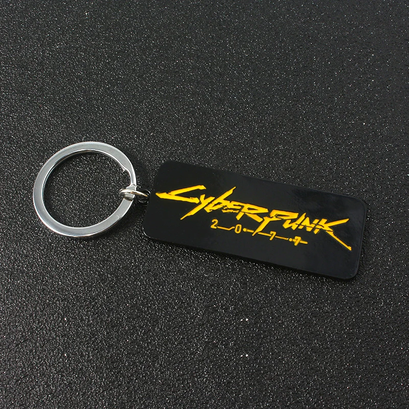 

Punk The Witcher Cyber Punk 2077 Keychains Chain Yellow Enamel Letter New Game Fashion Car Key Holder Key Chain Men Jewelry