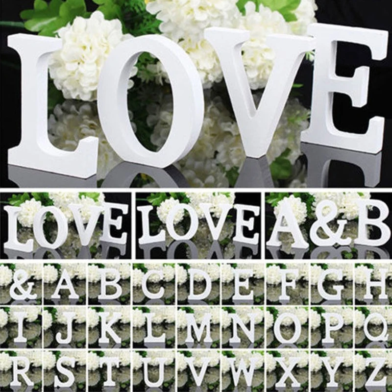 

Home Decor Wooden Letter 26 Wood English alphabet Letters Home Wedding Party Decoration DIY Handcrafts Ornaments 7A0359