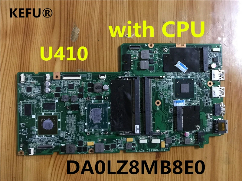 

KEFU High quality DA0LZ8MB8E0 REV:E for Lenovo U410 Laptop Motherboard with CPU 100% Fully tested