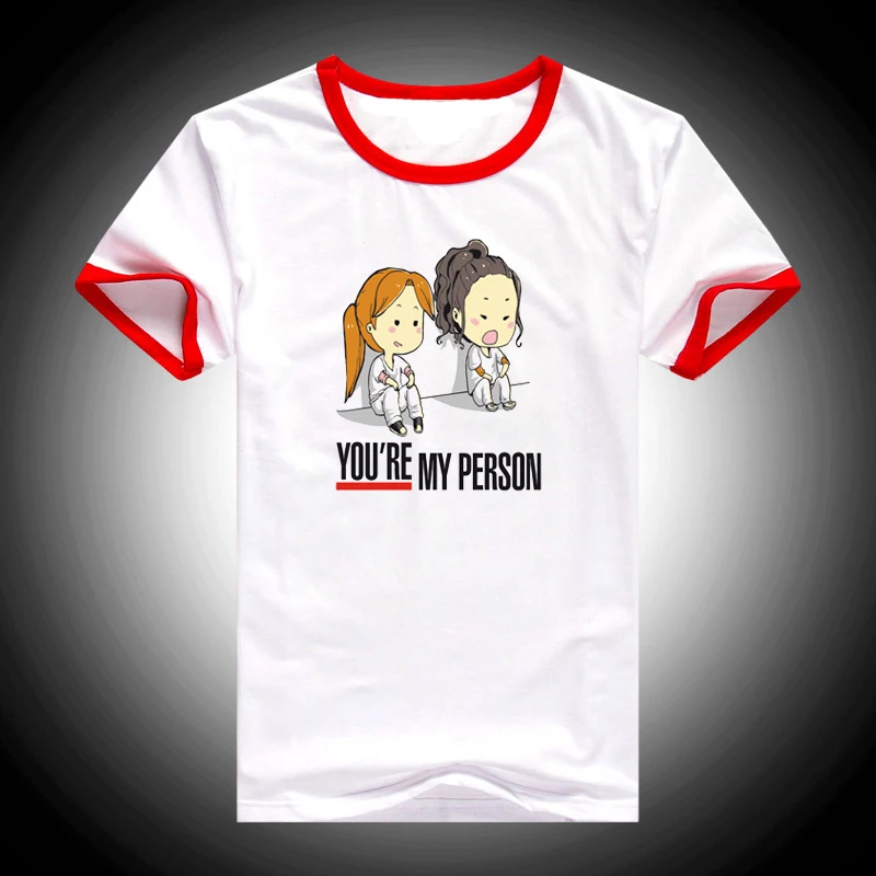 Забавные футболки с героями мультфильмов, футболки с надписью «GREYS Anatomy», женская футболка с надписью «You'm My Person», Женская кавайная футболка в Корейском стиле