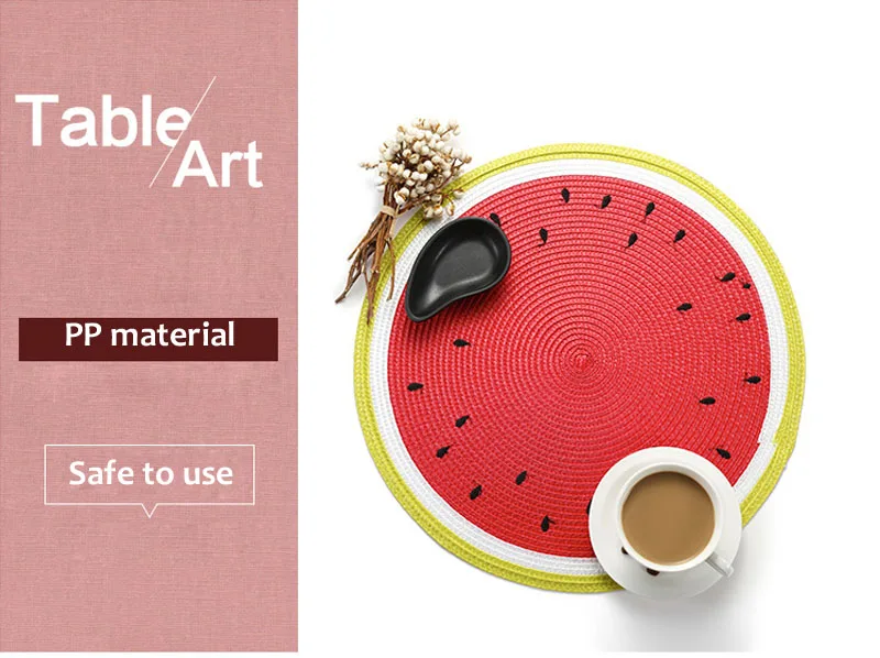 Creative Round Table Mats Fruit shape Dinning Table Placemats Anti-slip Insulation Mats Cushion Table Decoration        (9)