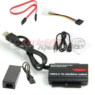 

USB 3.0 to 2.5" 3.5" HDD Hard Drive SATA IDE Adapter Converter + Power Cable OTB US Plug Z09 Drop ship