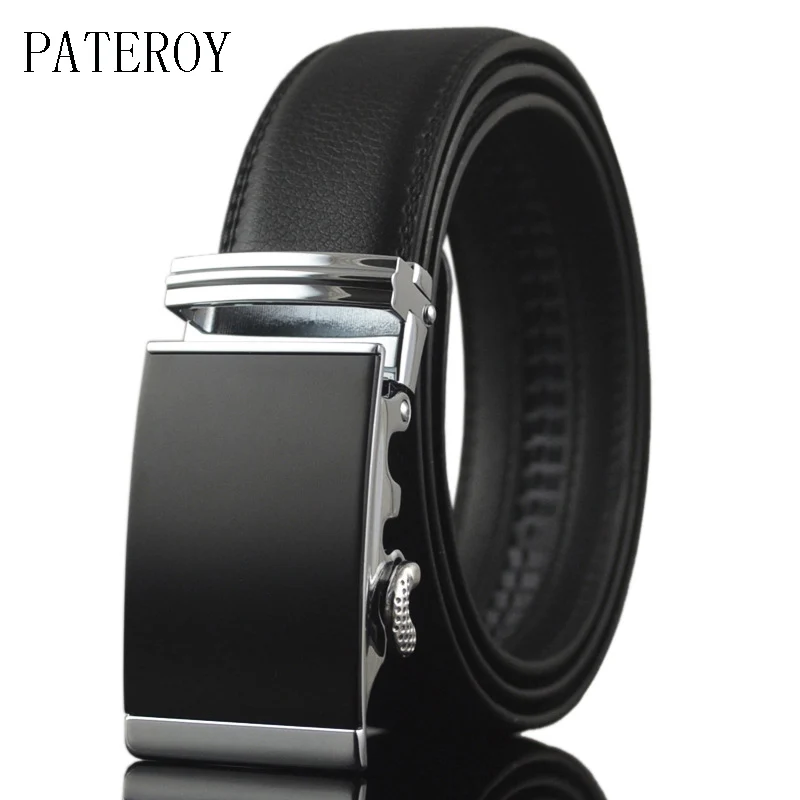 

PATEROY Fashion Mens Belts Luxury Designer Brand High Quality Belt Leather Rachet Belt Strap Buckle Automatic For Men Famous