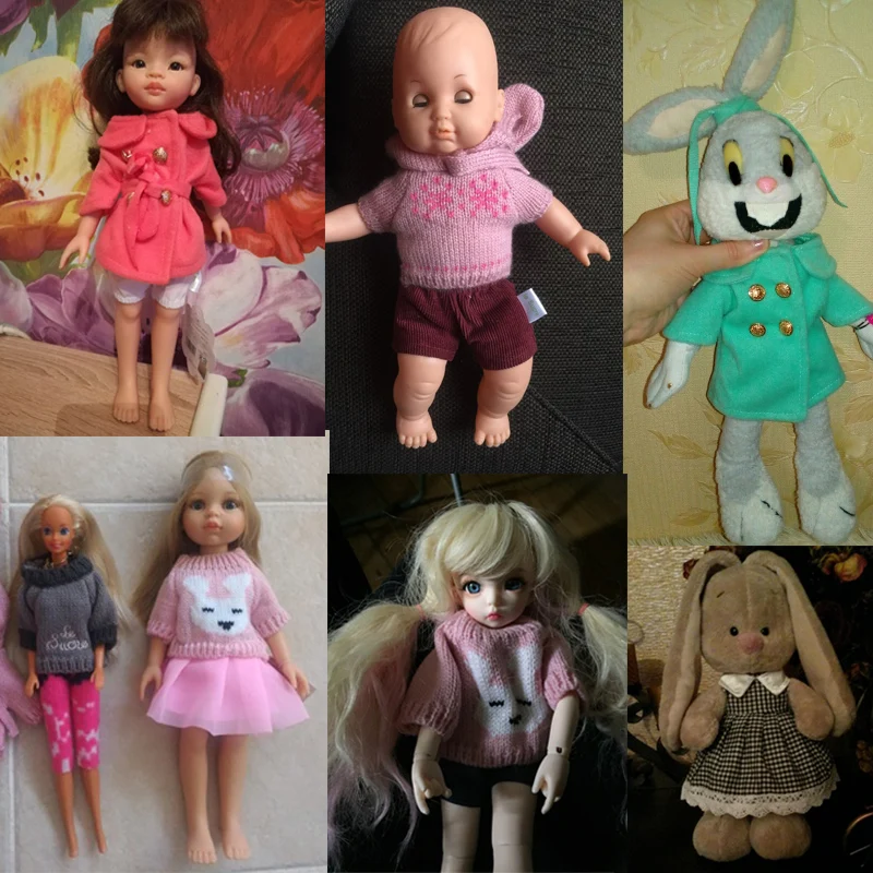30 см Одежда для кукол кролик кошки медведи плюшевые игрушки 1/6 BJD одежда куклы ветрозащитный свитер Одежда для девочек игрушки для детей Подарки