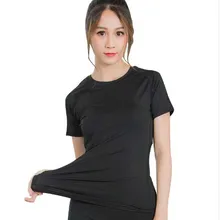 Yuerlian, быстросохнущие компрессионные колготки, футболка для фитнеса, тренировок, одежда для занятий спортом, бега, йоги, футболки с коротким рукавом для женщин