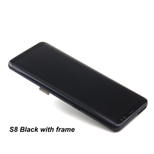 S8 Black Frame Super AMOLED для samsung Galaxy S8 S8 plus G955f G950F G950U G950FD ЖК-дисплей сенсорный экран дигитайзер с рамкой - Цвет: S8 Black Frame