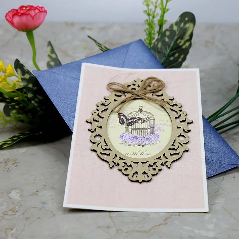  2pcs Laser Cut Bride and Groom Marriage Wedding Invitations Cards Greeting Cards 3D Cards Postcard  - 32943230953