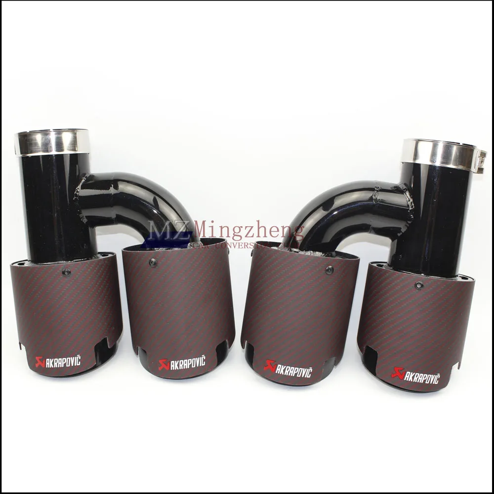 

Car exhaust pipe H Model Akrapovic Carbon Exhausts Dual End Tips for BMW BENZ AUDI VW Exhaust Dual Muffler Pipes Tail Tips