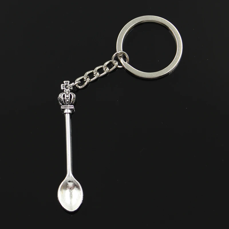 New Fashion Keychain 57x9mm Kitchen Spoon Crown Pendants Diy Men 57x9mm Kitchen Spoon Crown Pendants Diy