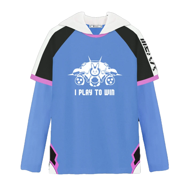 Одежда для игр D. VA длинная футболка с капюшоном косплея хлопковые голубые топы