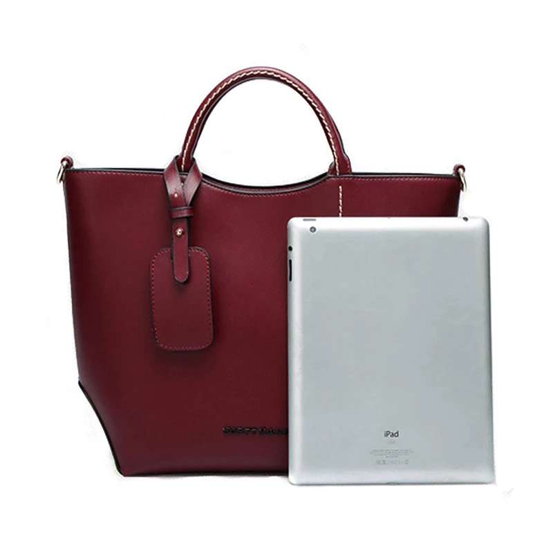 Iceinnight Европейский стиль женские сумки пакета(ов) сумки модные сумки Красное вино сумки через плечо известные бренды ведро кожаная сумка