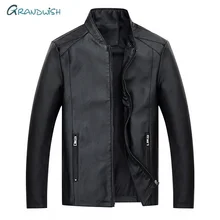 Grandwish, мужские кожаные куртки, мужское пальто со стоячим воротником, Мужская мотоциклетная кожаная куртка, Повседневная брендовая одежда размера плюс M-4XL, DA895