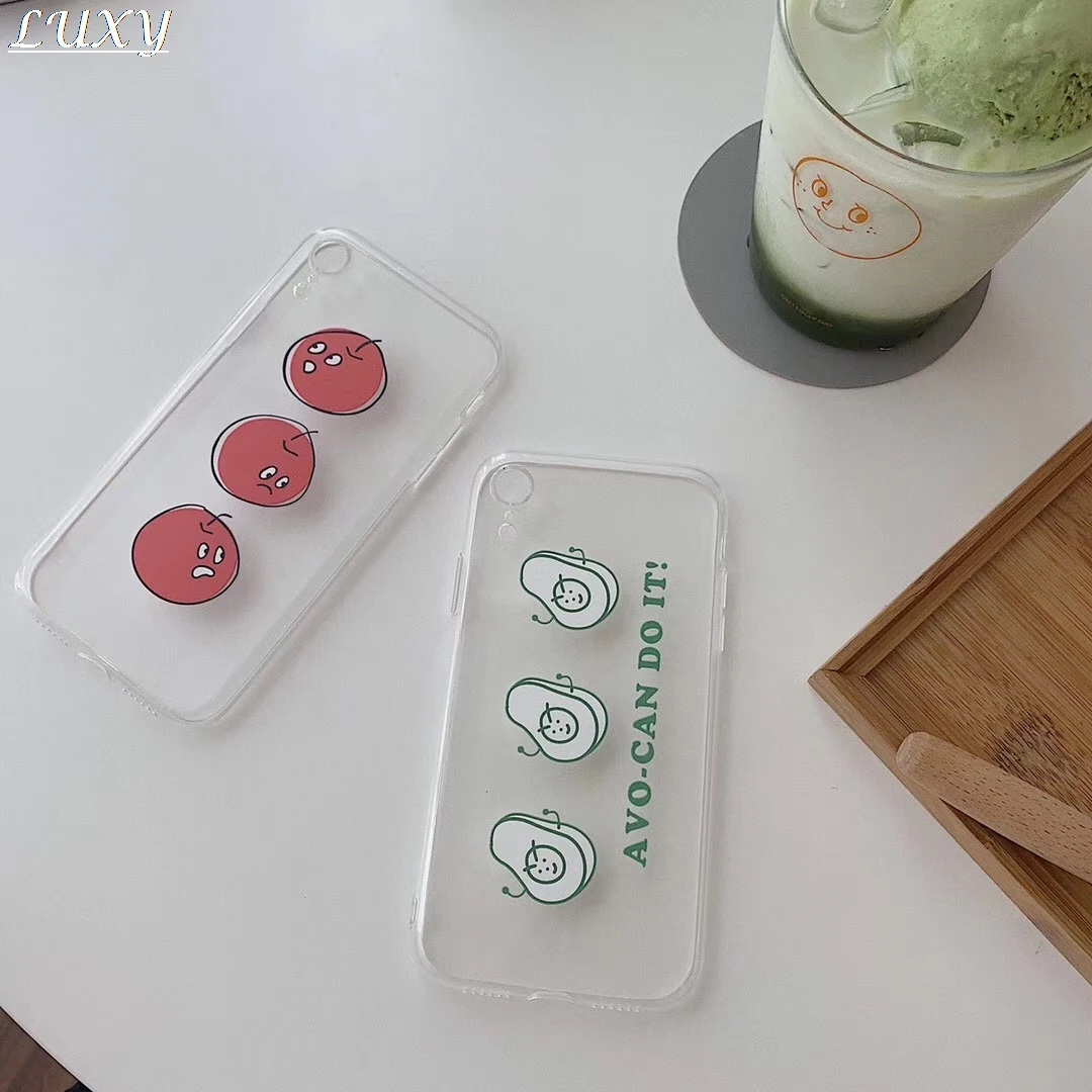 

Simple NS Avocado Fruit transparent Case For Apple iPhone X XS Max Xr 7 8 6 6s Plus Summer Phone Cover Telefon kilifi Etui
