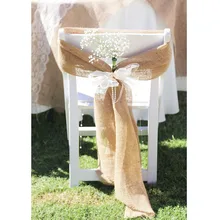 60 шт. " x 108" Винтажная страна джут из мешочной ткани лента бантик на стул деревенская свадьба место украшения 17*275 см