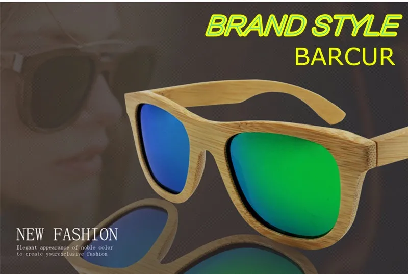 BARCUR коричневые очки ретро деревянные очки мужские бамбуковые женские солнцезащитные очки унисекс с футляром очки