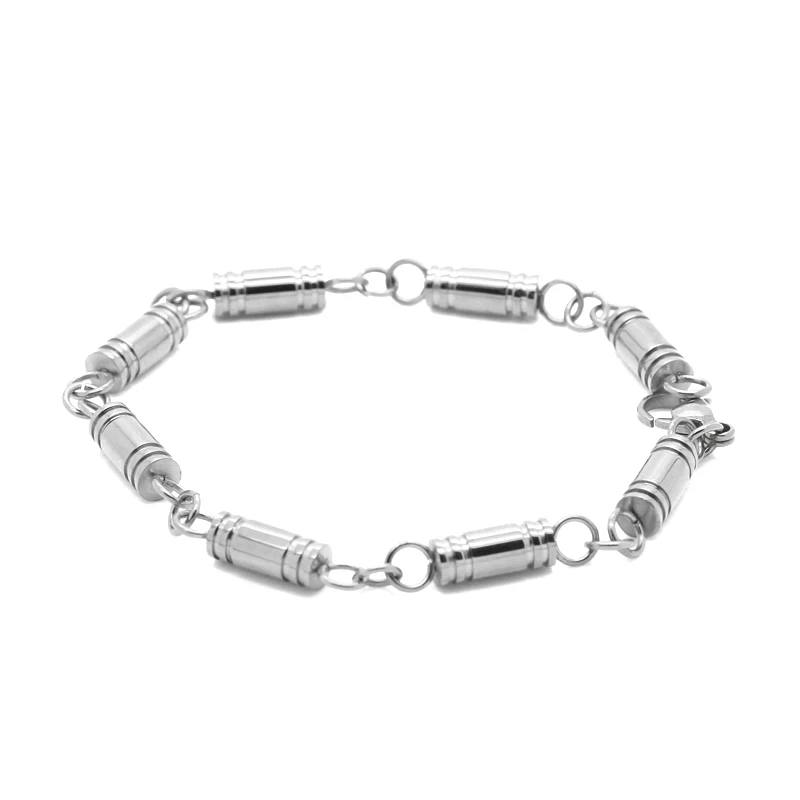 18+3CM Men Silver And Gold Color Stainless Steel Chain Bracelet Punk Male | Украшения и аксессуары