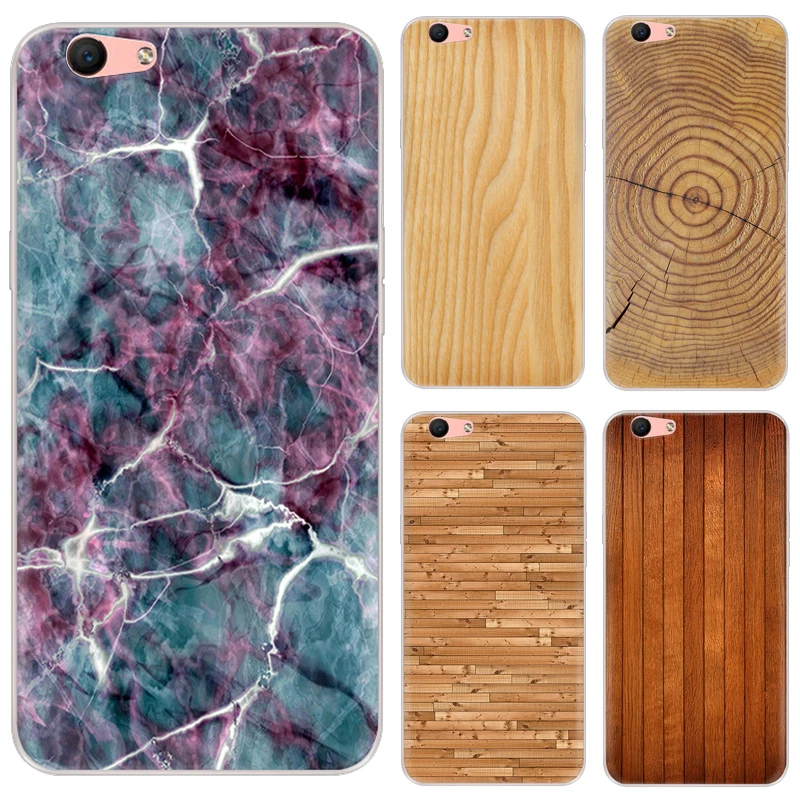 

Silicone Marble Wood grain Phone Case For Oppo A59 F1S 5.5 inch High Quality Painted TPU Soft Phone Case Back Cover Shockproof