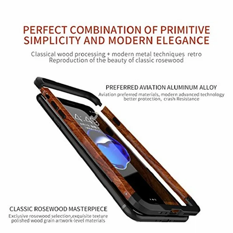 Portefeuille For iPhone 7 Wood Metal Case Aluminium Alloy Protective Bumper Case for Apple iPhone 8 Plus 6 6S Frame Accessories (8)