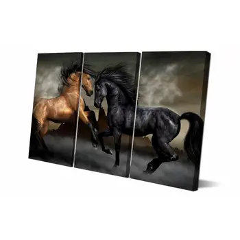 

Drop shipping 3 Panel printed painting Horse Painting Canvas Wall Art Picture Home Decoration Living Room LS225