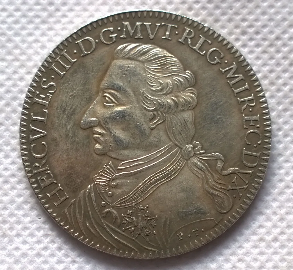 

-replica coins medal coins collectibles badge Italian states 1796 1 Tallero, Levant - Ercole III d'Este copy coins