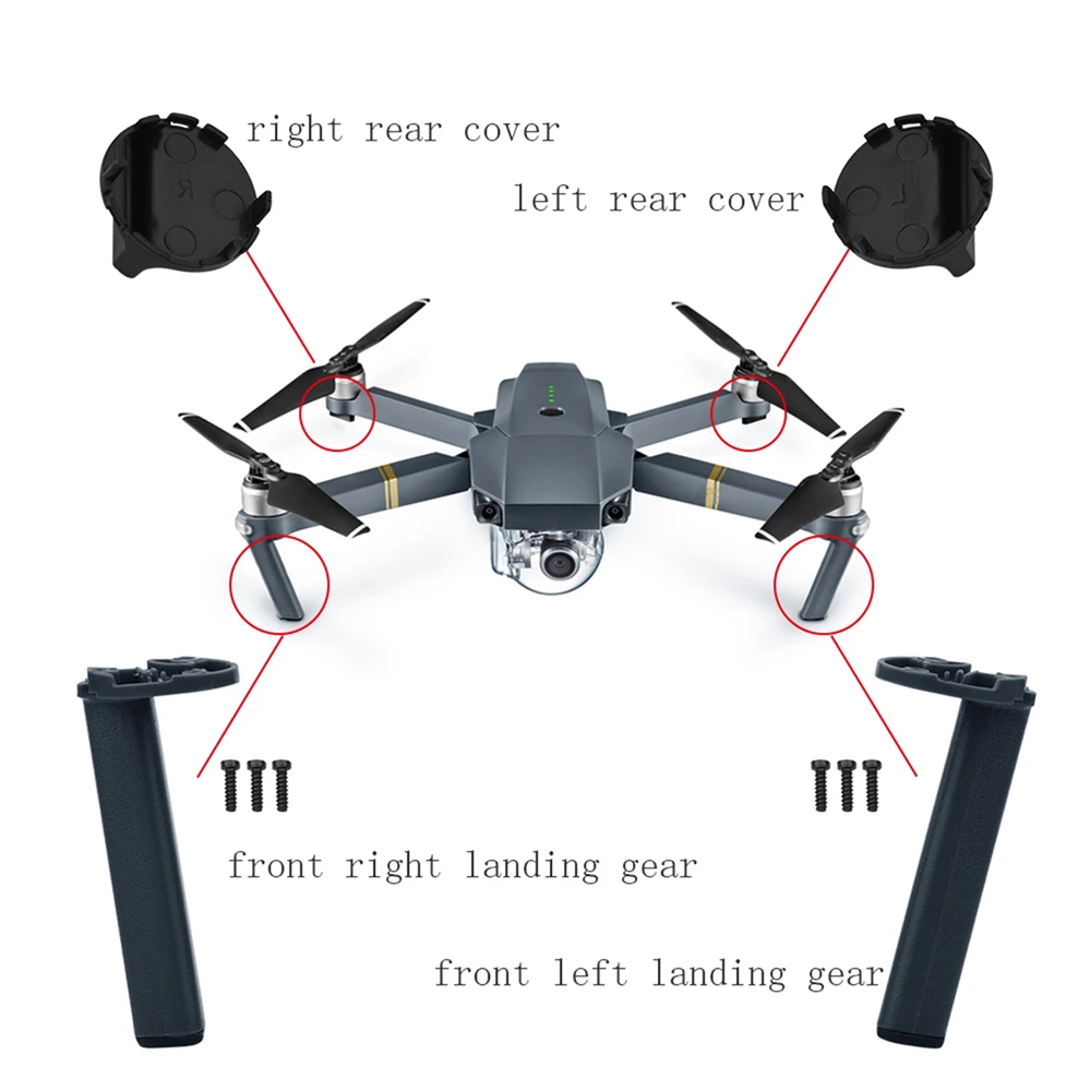 

Landing Gear Repair Parts For DJI Mavic Pro Drone Motor Arm Front Left Right Landing Gear Left Right Rear Cover Drone Accessory