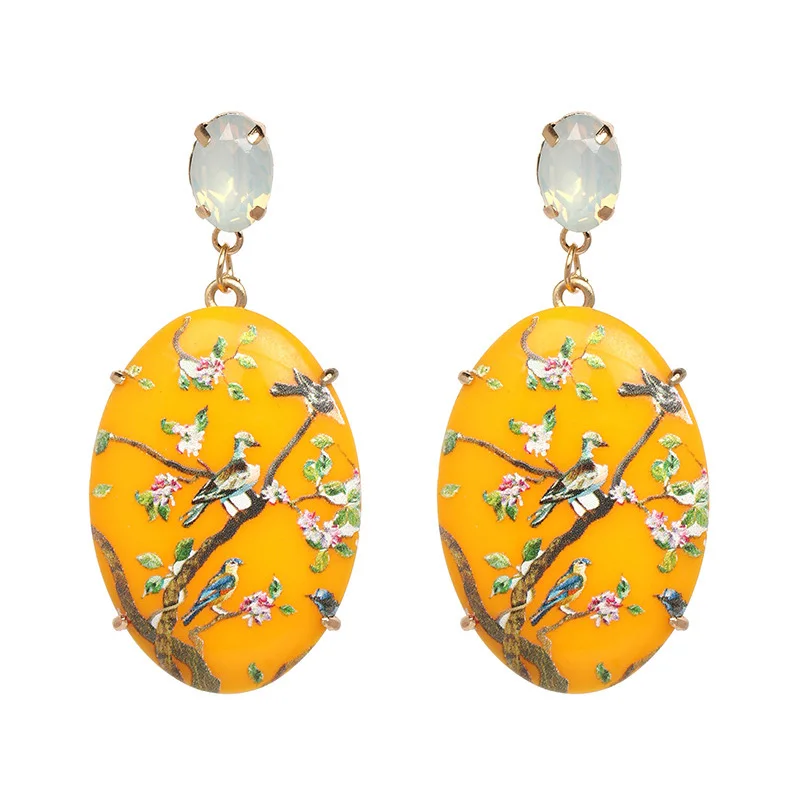 

JOUVAL 2019 New Fashion Women Elegant Bohemian Ethnic Drop Earrings Boho Big Round Statement Dangle Hanging Earring Jewelry Gift