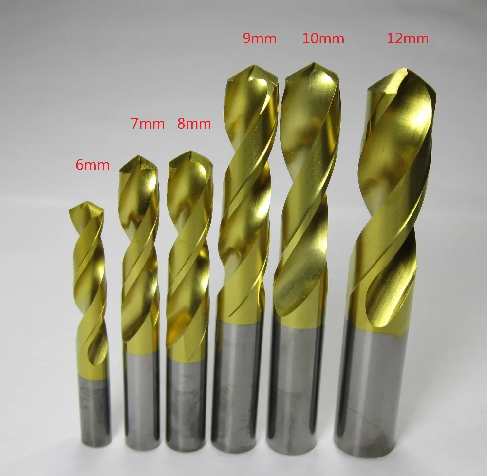 wholesale 6PCS 6mm 7mm 8MM 9mm 10MM 12mm Tungsten carbide Twist Drill
