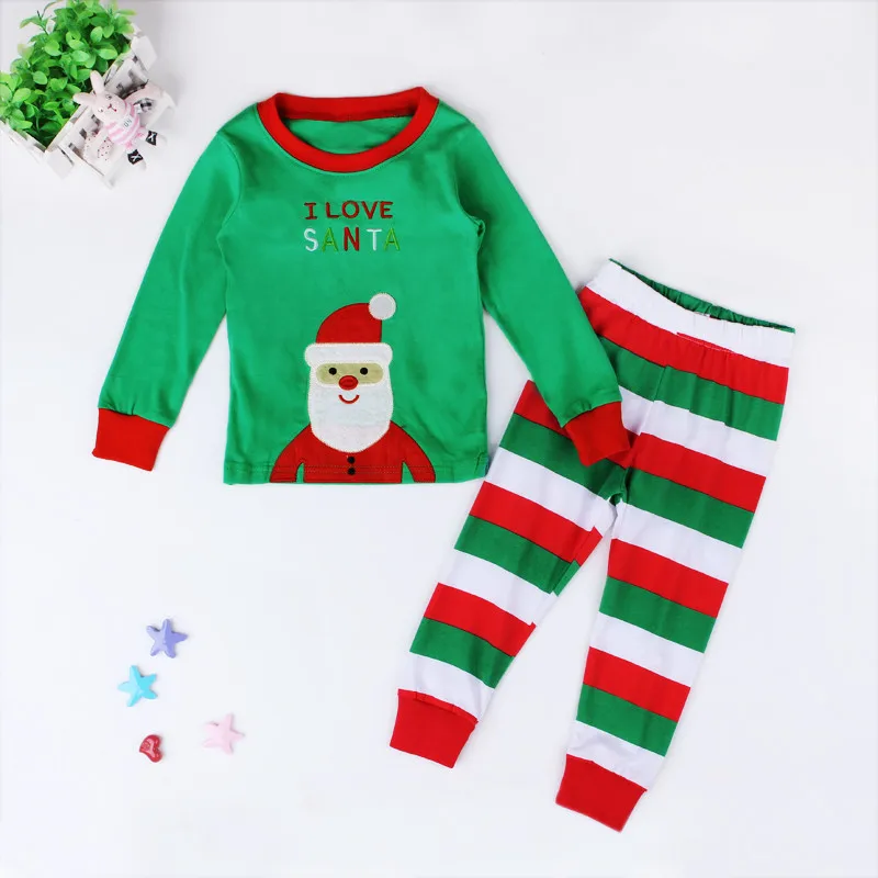 Детские пижамные комплекты; детская одежда для сна с рисунком для маленьких мальчиков и девочек; Рождественская Пижама; Хлопковая пижама; одежда для сна для малышей; От 2 до 7 лет; DS40