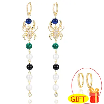 

GODKI 120MM Luxury Insects drop dangle Earrings For Women Accessories Full Cubic Zirconia Earrings Jewelry pendientes mujer moda