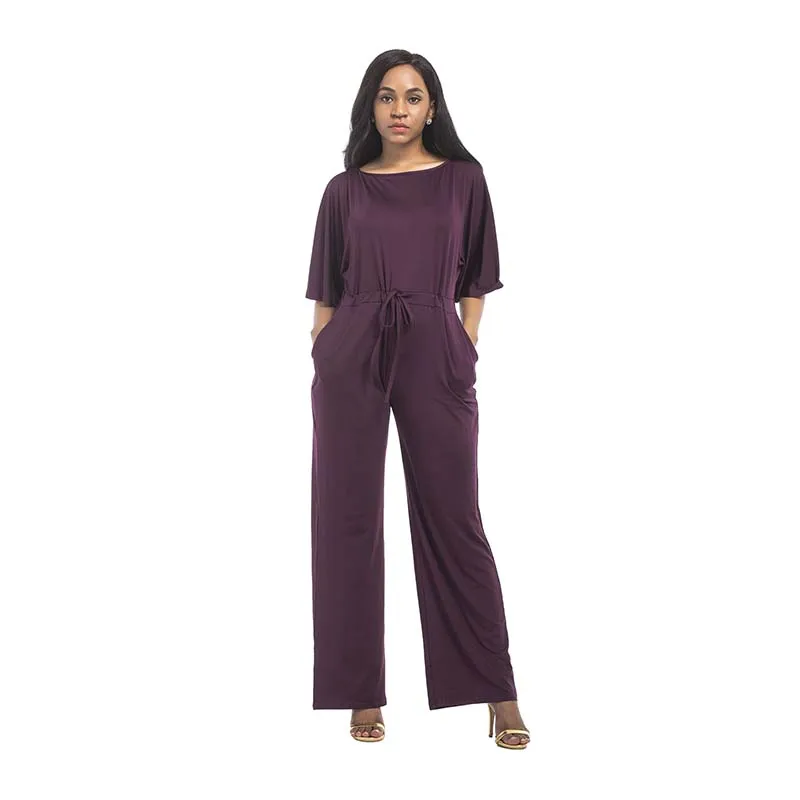 Plus Size L 3xl Sexy Club Jumpsuits Women Round Collar Half Sleeve