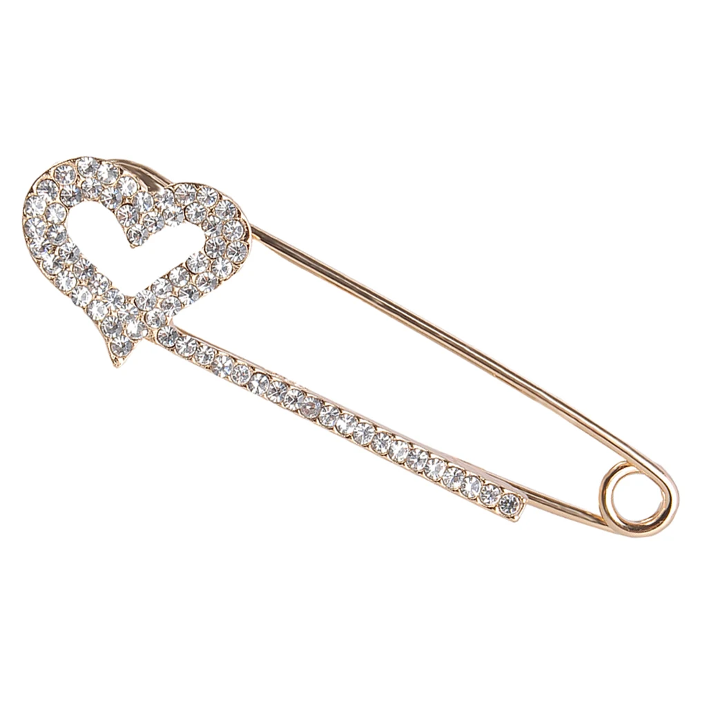 Stunning Crystal Safety Pin Scarf Coat Gown Clip Collar Lapel Pin Wedding Party Men Women Clothing Decorations