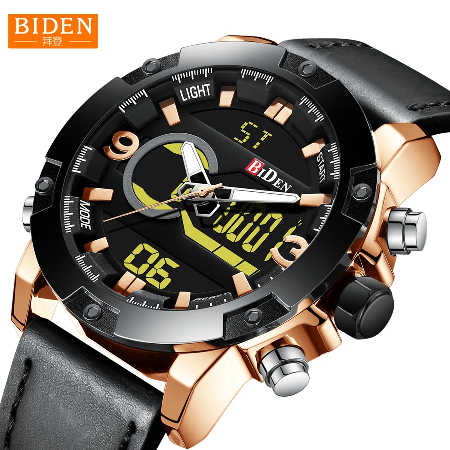 

Watches Men Multi-function Dual Display BIDEN Fashion Sport Quartz Clock Mens Watches Brand Waterproof Watch Relogio Masculino