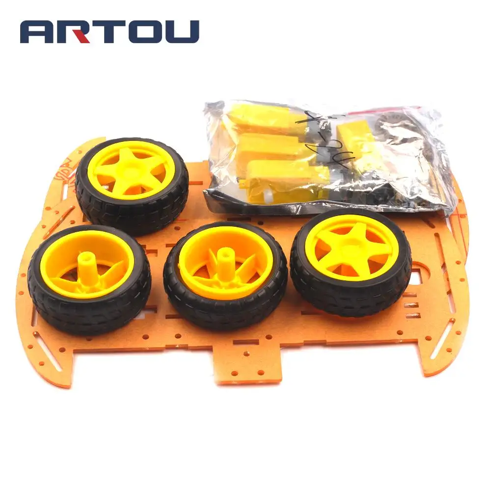 Smart Car Kit 4WD Smart Robot Car Chassis Kits with Speed Encoder and Battery Box for arduino Diy Kit