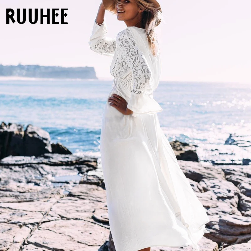Женский купальный костюм RUUHEE с v образным вырезом и поясом пляжная одежда летнее