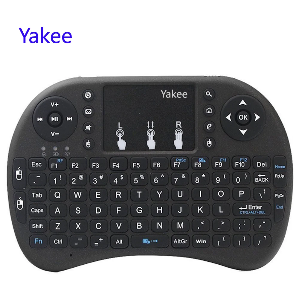 Koop I8 toetsenbord 2.4GHz Draadloze Toetsenbord met Touchpad Fly Air Mouse Afstandsbediening Voor Android 9.0 TV BOX HK1 max h96 max x88 Pro