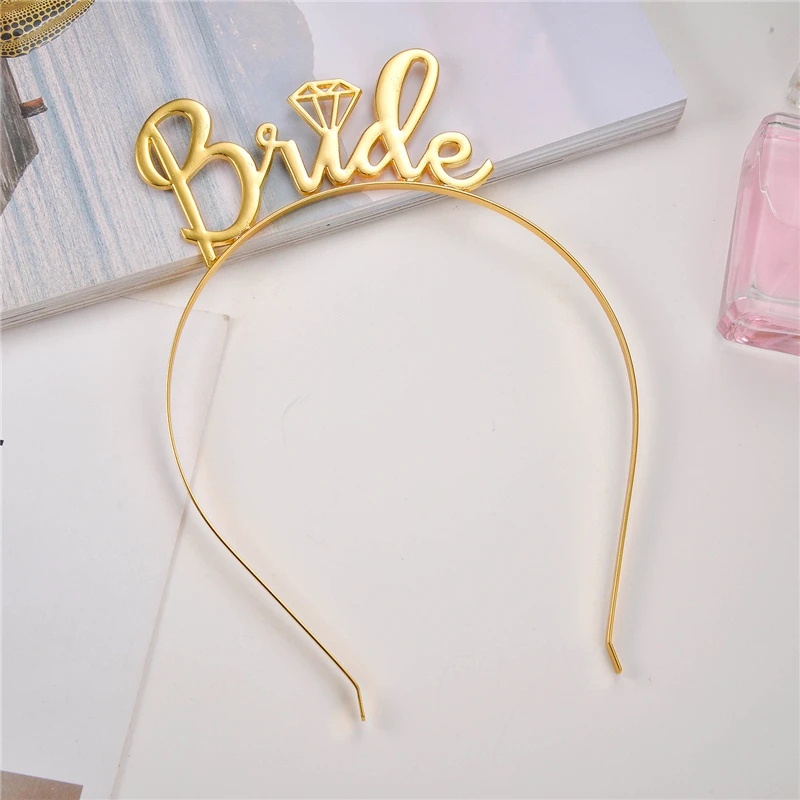 VOILEY Свадебные украшения Поставки курятник атласная Невеста команда, чтобы быть воздушные шары свадебный душ лента через плечо для девичника баннер, Q - Цвет: Gold diamond