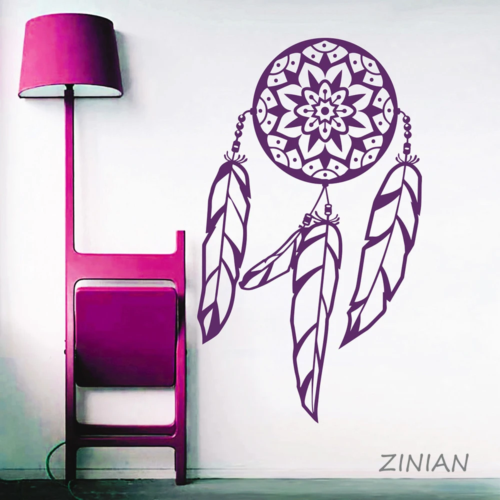 Abstract Wall Stickers Dreamcatcher Wall Decals Feathers Living Room