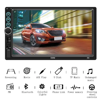 

7 Inch Bluetooth Car Player 2 Din Car Radio 2 Din Stereo Receiver Autoradio Mp5 Player Bluetooth Handsfree Reversing Display