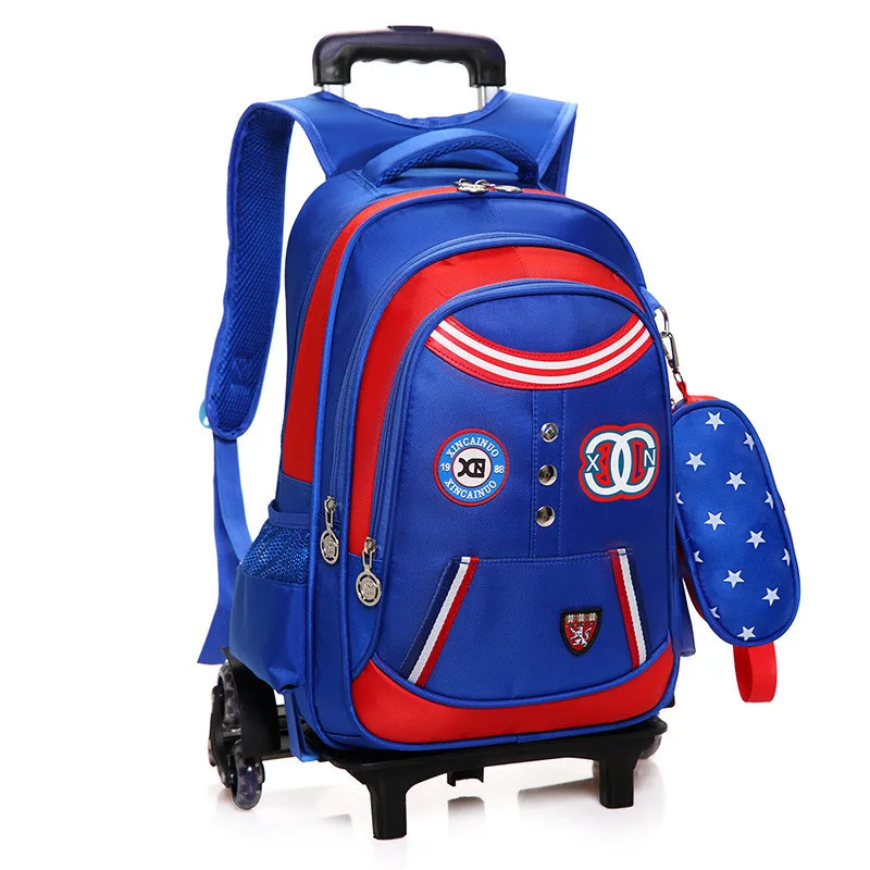 

Children School Bags with 3/2 Wheels Removable Kids Child Trolley School Bag Boys Girls Rolling Backpack Wheeled Bookbag